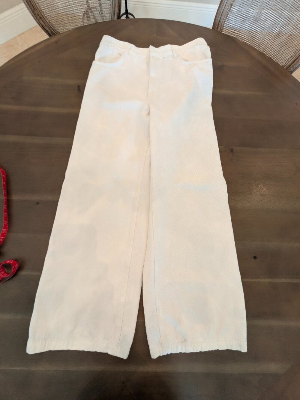 ZARA White Wide Leg Jeans Size 12 High Rise Wide Leg Denim Excellent